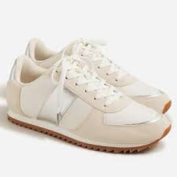 J. Crew - sneaker trainers metallic colorblock Metallic Silver - Size 9 - Picture 1 of 12